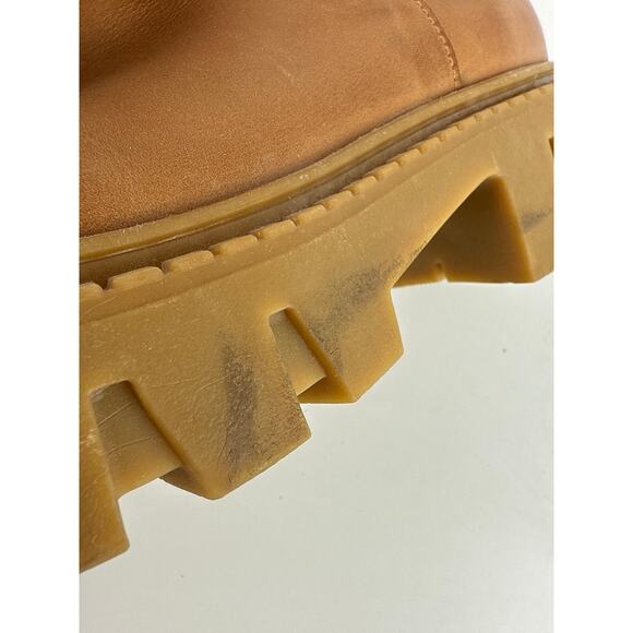 Steve Madden Charges Brown Leather Chunky Platform Chelsea Boots Size 39/ US 8.5 - Picture 10 of 10